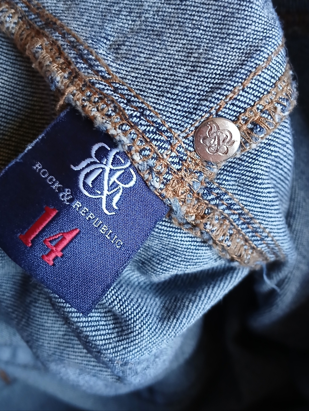 R&R ♡ fever crop pull on jegging denim jeans  14 rock &  republic - Picture 9 of 10